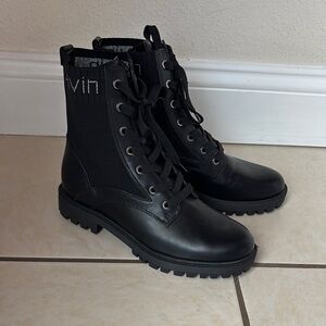 Calvin Klein Women's Black Lace-Up Boots